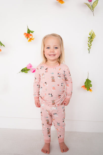 Puppy Egg Hunt (Long Sleeve PJ) - Pink